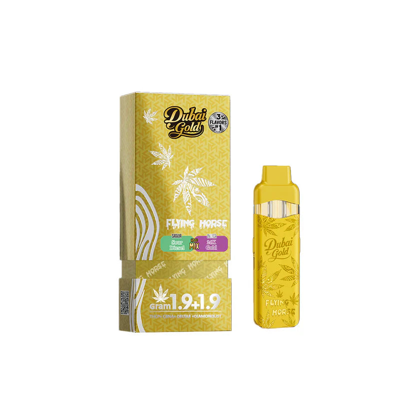 Flying Horse Dubai Gold 3 in 1 Disposable Vape 3.8G - Dummy Vapes