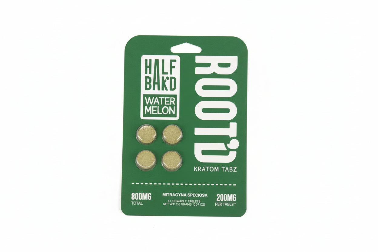 Half Bak'd Rooted Kratom Tabz 800MG (4Ct) - Dummy Vapes
