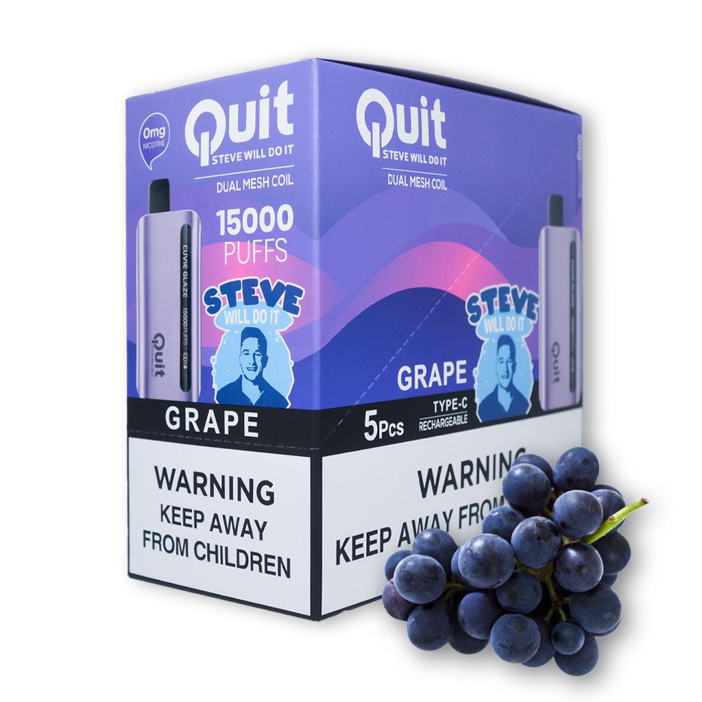 Quit- Steve Will Do It! Cuvie Glaze (0% Nicotine) - 5 Pack - Dummy Vapes