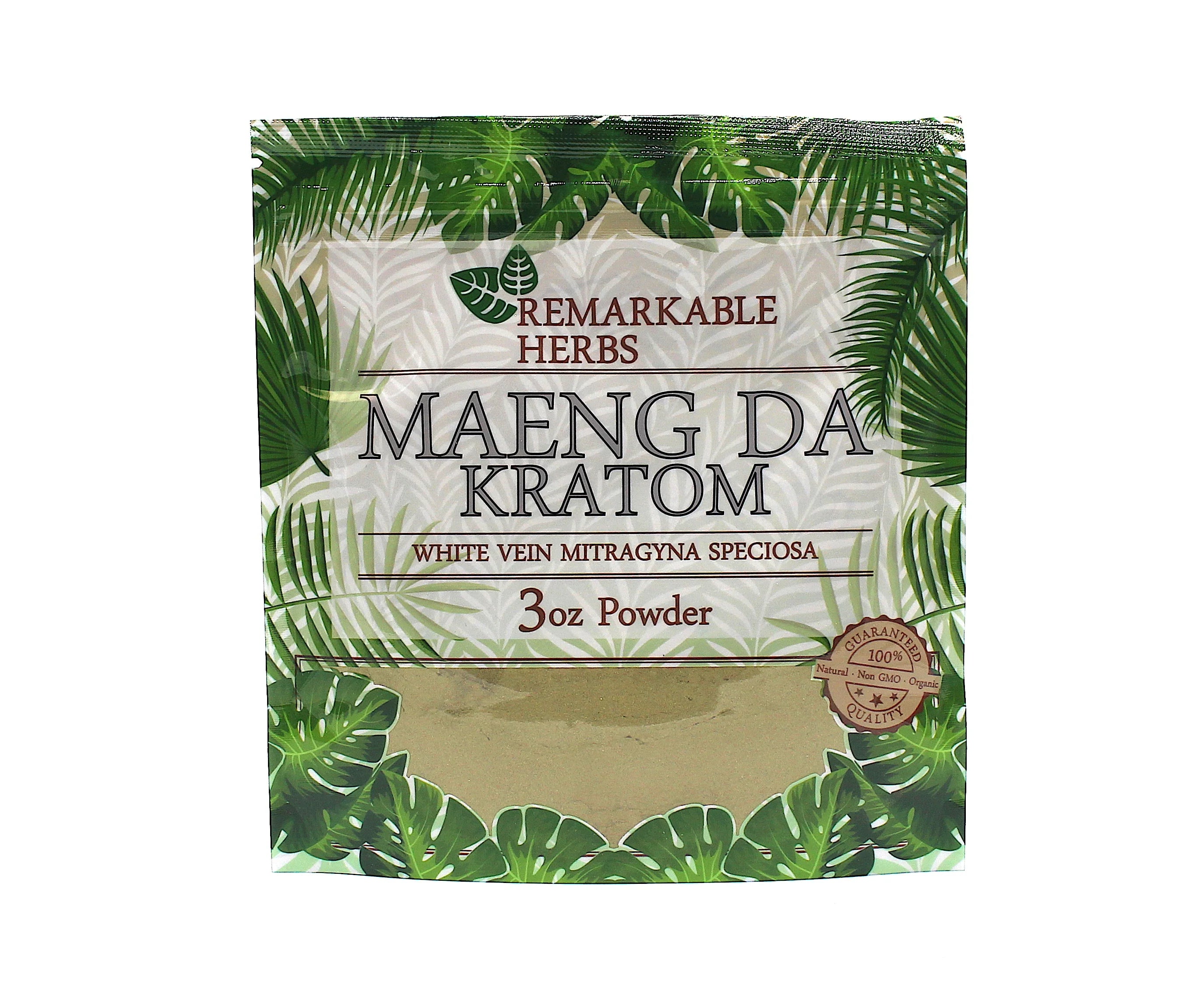 Remarkable Herbs Kratom Powder White Maeng Da 3oz - Dummy Vapes