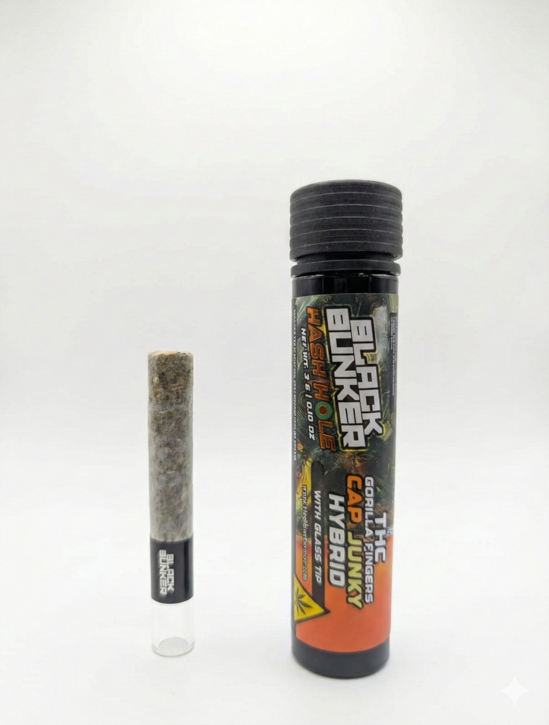 Black Bunker THC Gorilla Fingers Glass Tip Pre Rolls 3G - Dummy Vapes