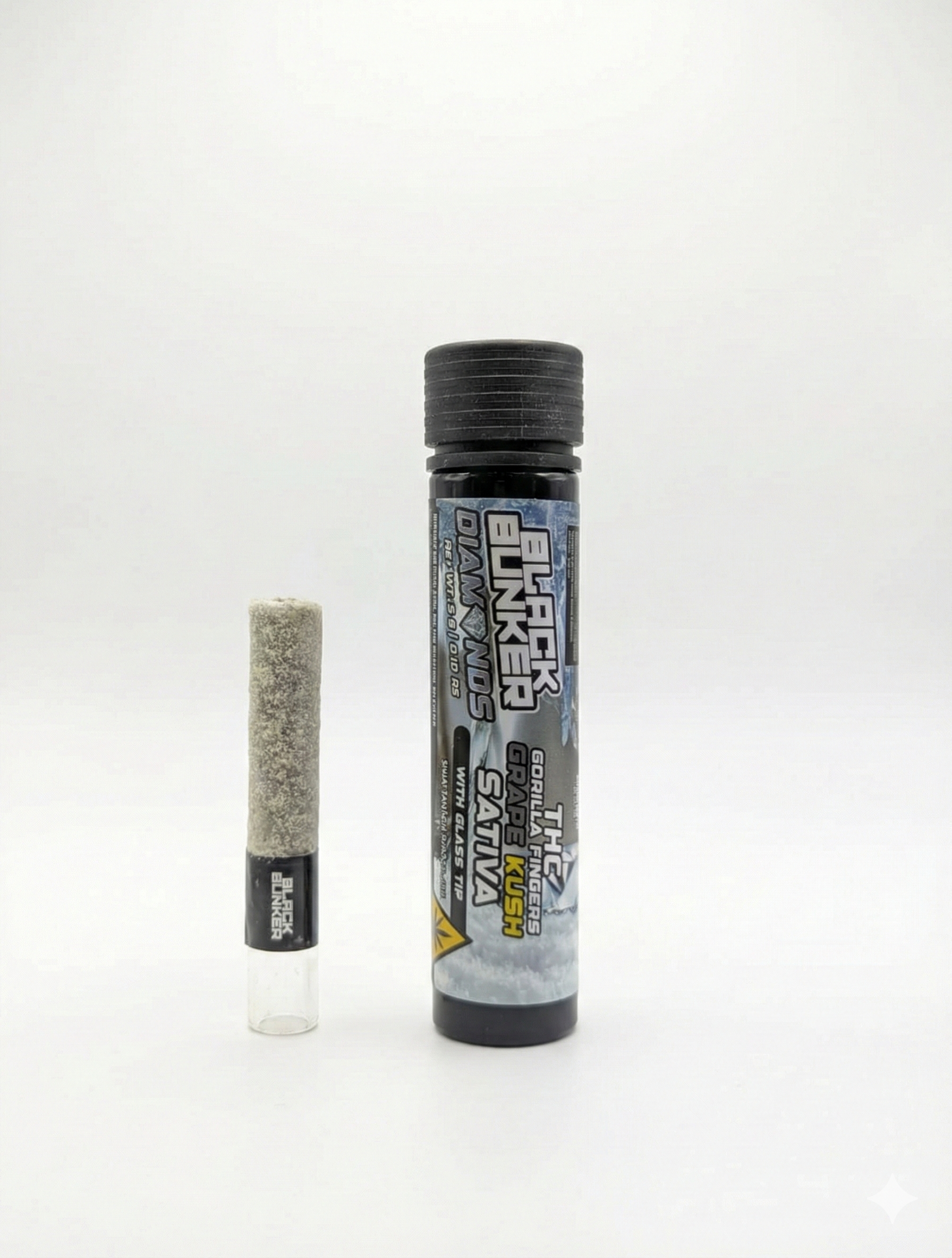 Black Bunker THC Gorilla Fingers Glass Tip Pre Rolls 3G - Dummy Vapes