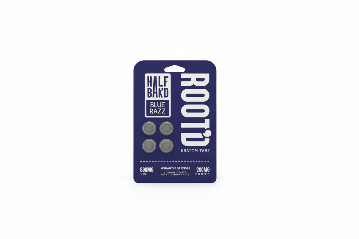 Half Bak'd Rooted Kratom Tabz 800MG (4Ct) - Dummy Vapes