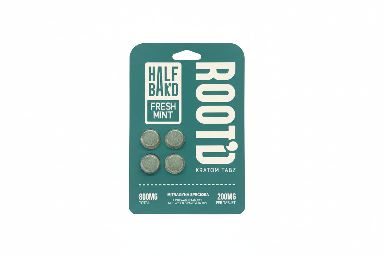 Half Bak'd Rooted Kratom Tabz 800MG (4Ct) - Dummy Vapes