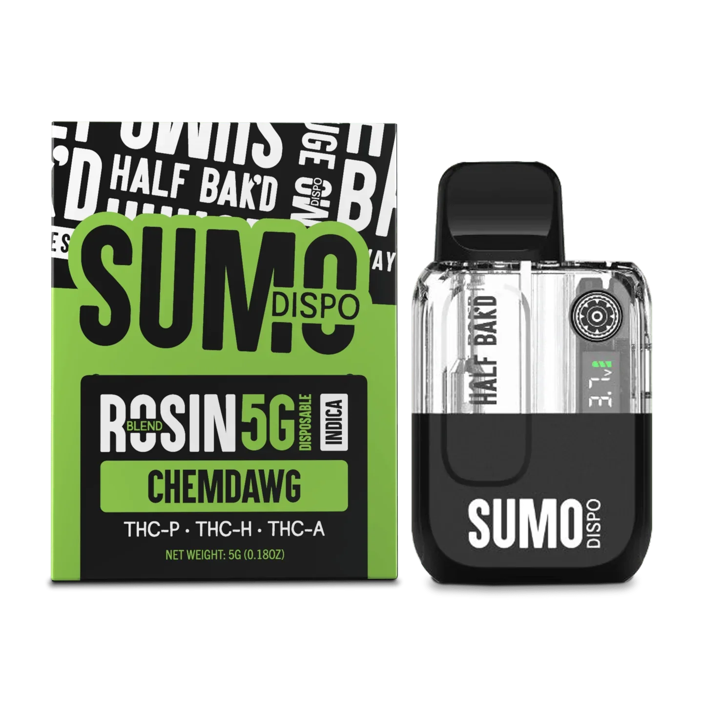 Half Bak’d SUMO Live Rosin Blend Disposable Vape Pen 5g - Dummy Vapes