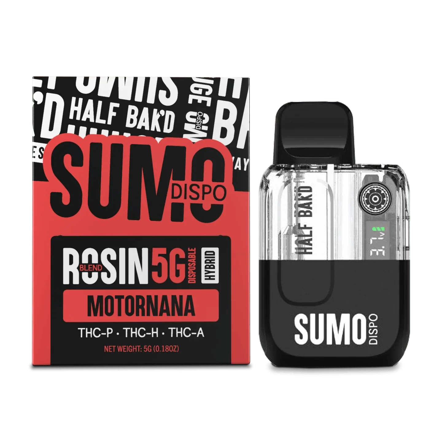 Half Bak’d SUMO Live Rosin Blend Disposable Vape Pen 5g - Dummy Vapes