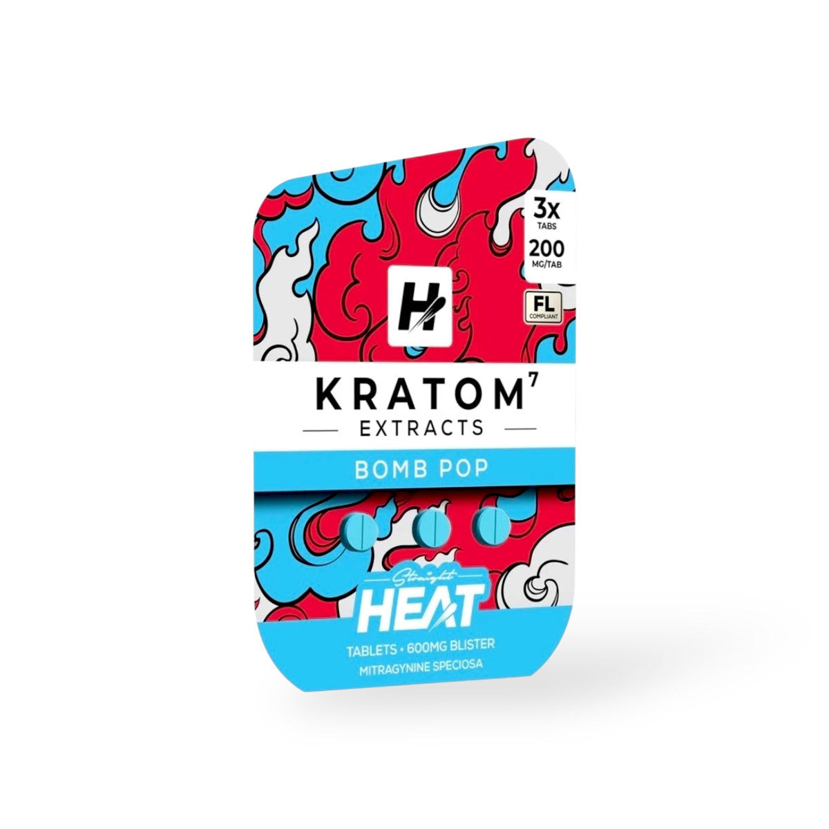 Heat Kratom Extract Tablets 200MG (3Ct) - Dummy Vapes