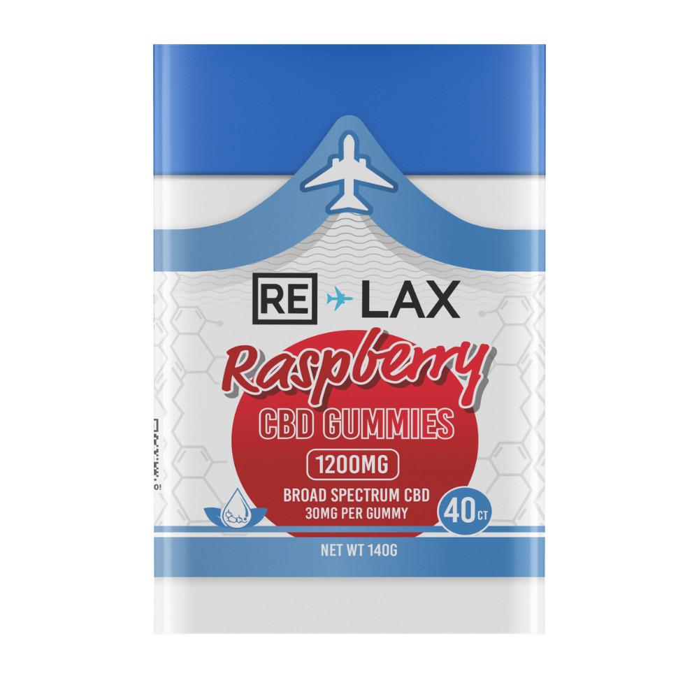 RELAX CBD Gummies 1200mg (40 Ct) - Raspberry